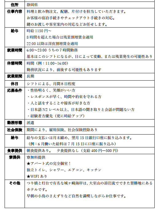 静岡県温泉旅館求人